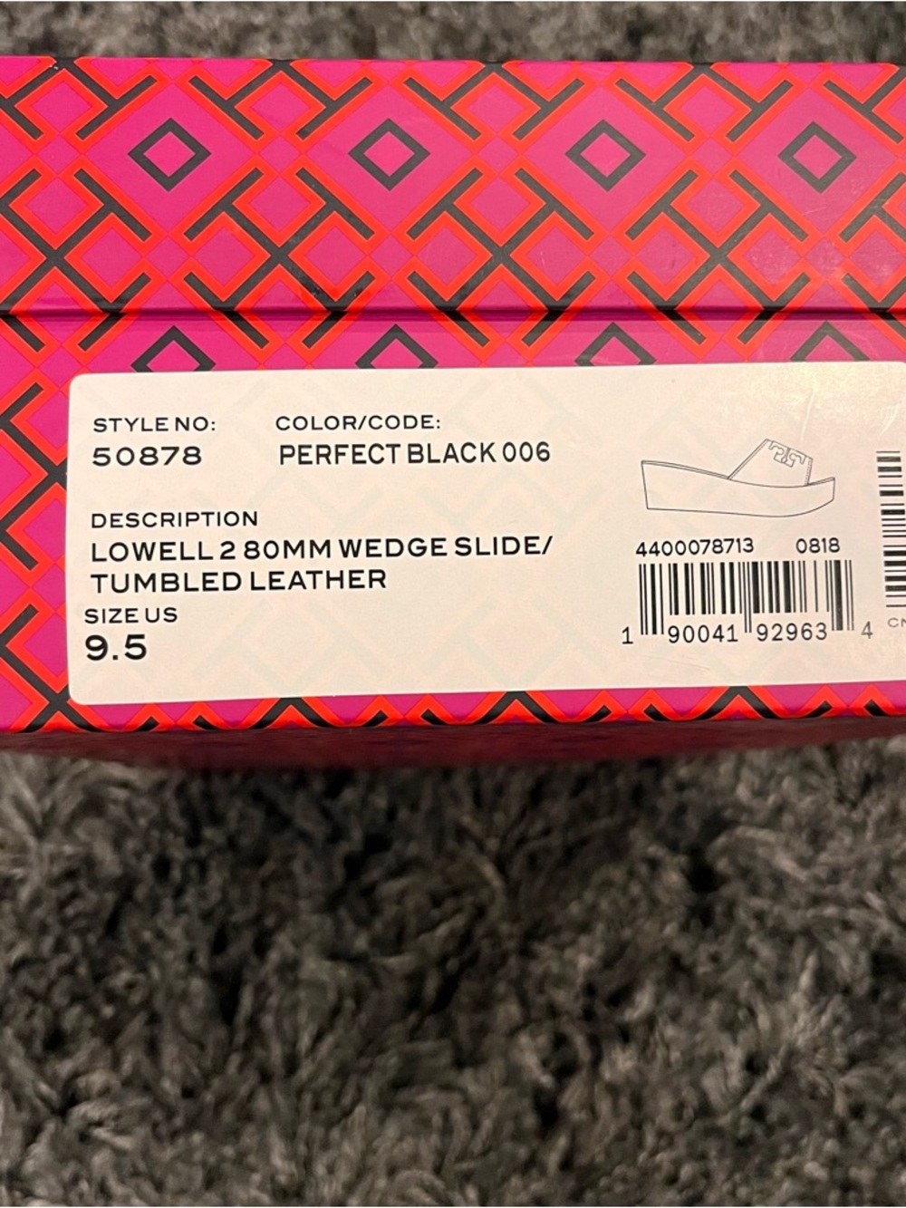 🌸TORY BURCH LOWELL 80MM TUMBLED BLACK LEATHER WEDGE SIZE 9.5🌸 - Picture 7 of 7